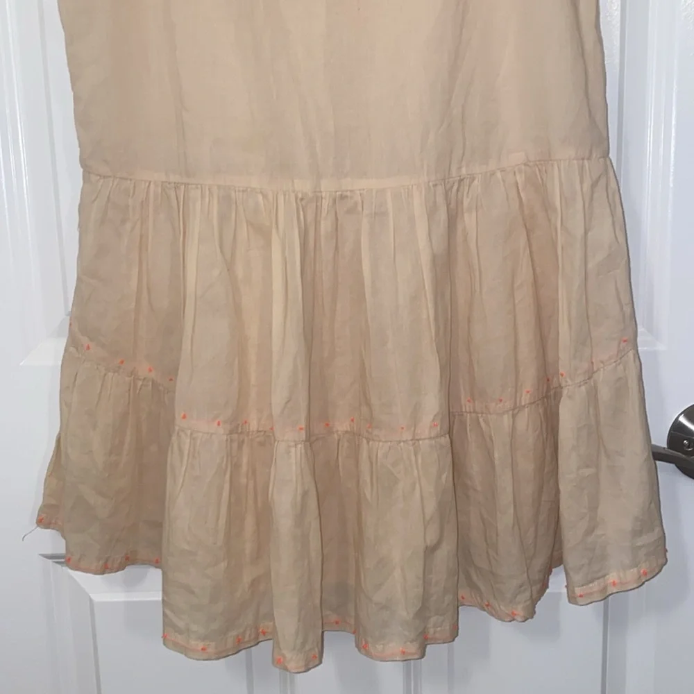 J. Crew Embroidered Siesta Drop Waist Spaghetti Strap Mini Dress in Pink Small
